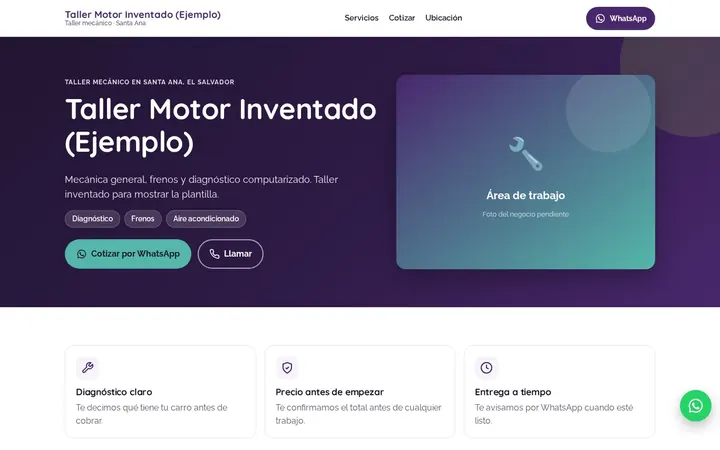 Ejemplo de demo para talleres mecánicos: Taller Motor Inventado (Ejemplo)